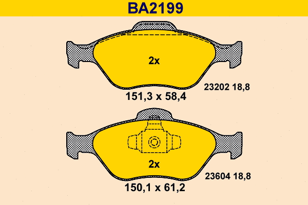 Brake Pad Set, disc brake (BA2199)