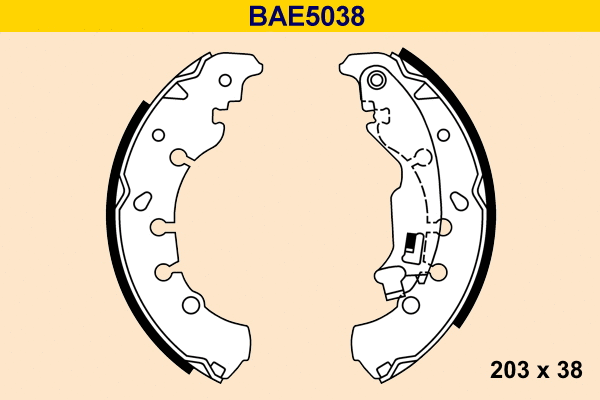 Brake Shoe Set (BAE5038)
