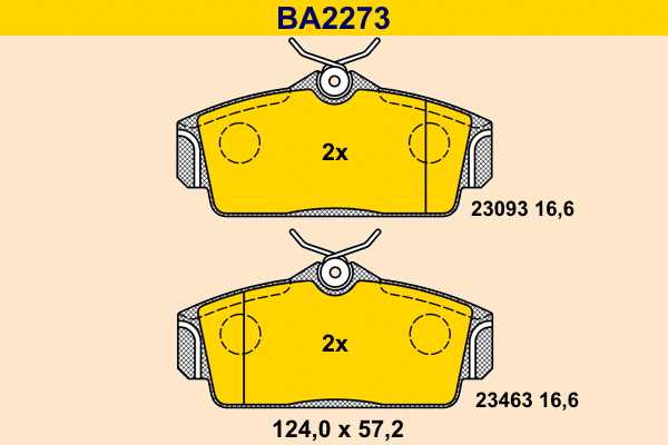 Brake Pad Set, disc brake (BA2273)
