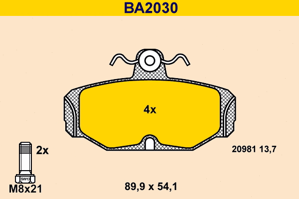 Brake Pad Set, disc brake (BA2030)