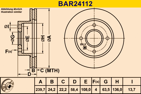 Brake Disc (BAR24112)