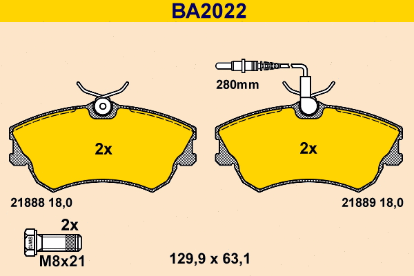 Brake Pad Set, disc brake (BA2022)