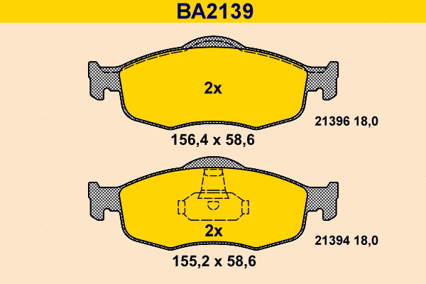 Brake Pad Set, disc brake (BA2139)