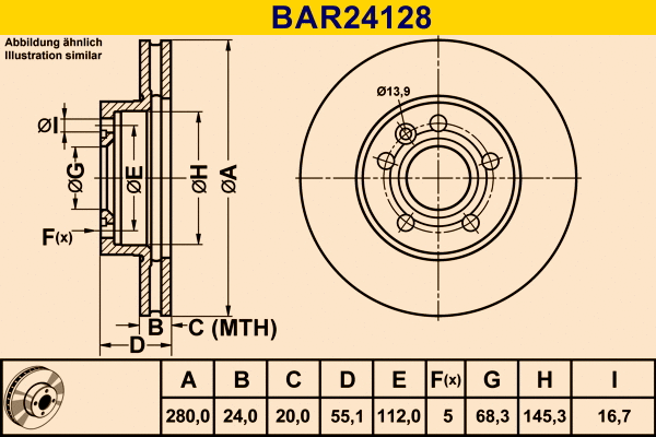 Brake Disc (BAR24128)
