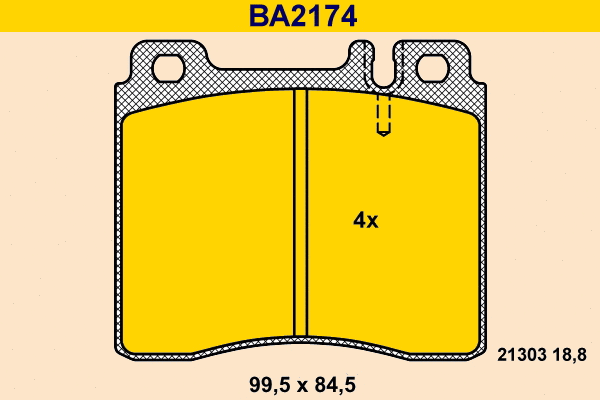 Brake Pad Set, disc brake (BA2174)