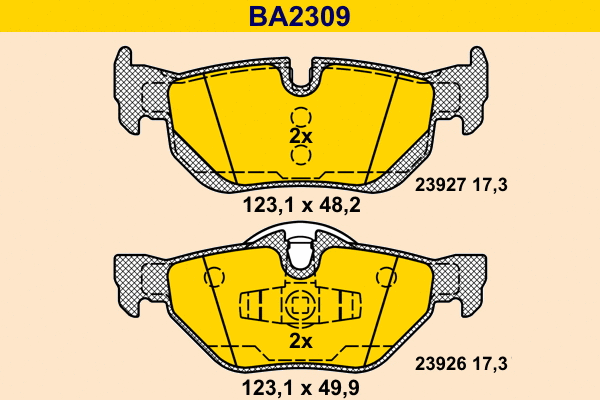 Brake Pad Set, disc brake (BA2309)