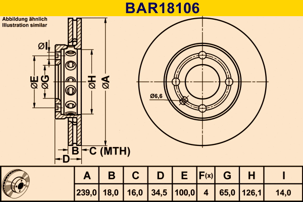 Brake Disc (BAR18106)