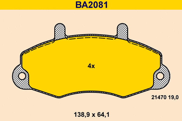 Brake Pad Set, disc brake (BA2081)