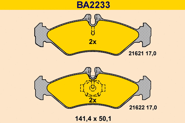 Brake Pad Set, disc brake (BA2233)
