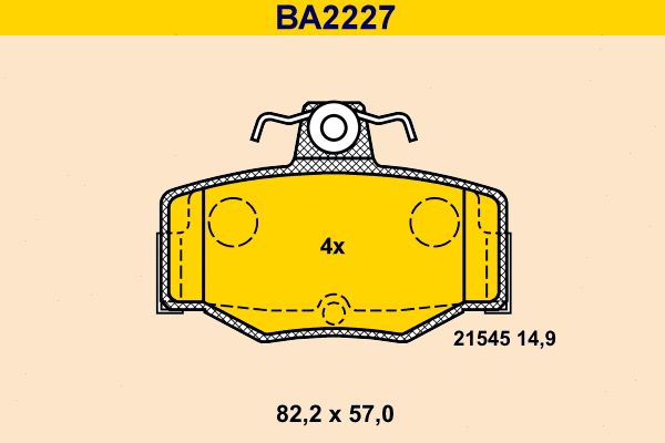 Brake Pad Set, disc brake (BA2227)