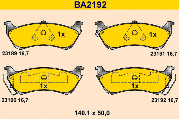 Brake Pad Set, disc brake (BA2192)