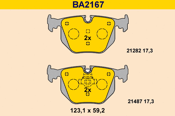 Brake Pad Set, disc brake (BA2167)