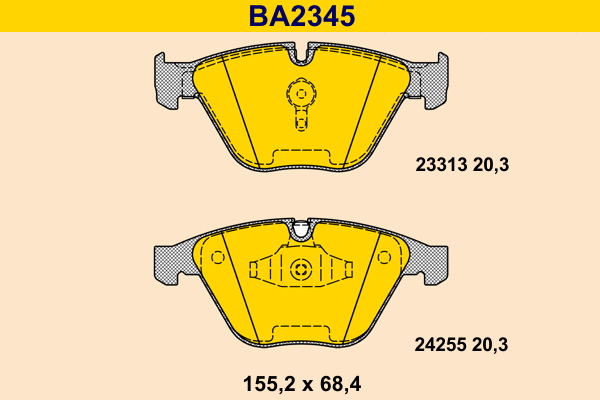 Brake Pad Set, disc brake (BA2345)