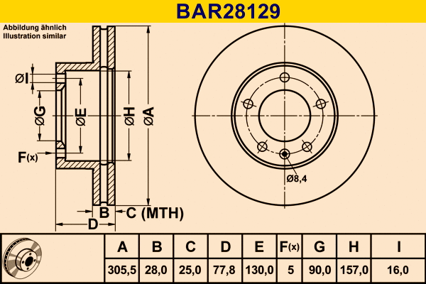 Brake Disc (BAR28129)