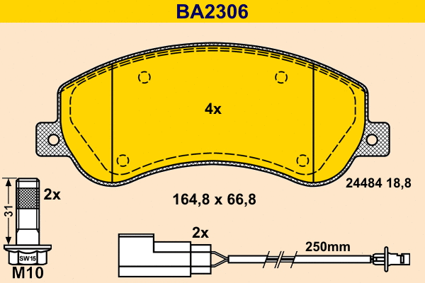Brake Pad Set, disc brake (BA2306)