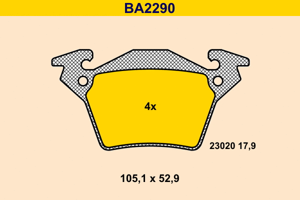 Brake Pad Set, disc brake (BA2290)