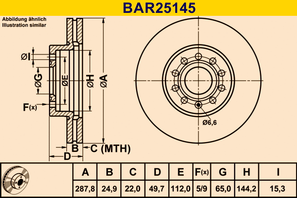 Brake Disc (BAR25145)