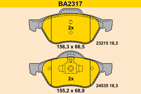 Brake Pad Set, disc brake (BA2317)