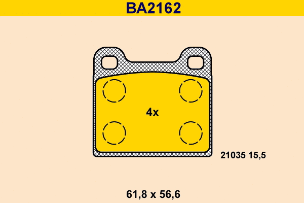 Brake Pad Set, disc brake (BA2162)