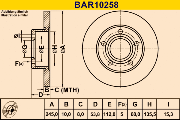 Brake Disc (BAR10258)