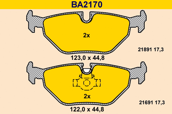 Brake Pad Set, disc brake (BA2170)