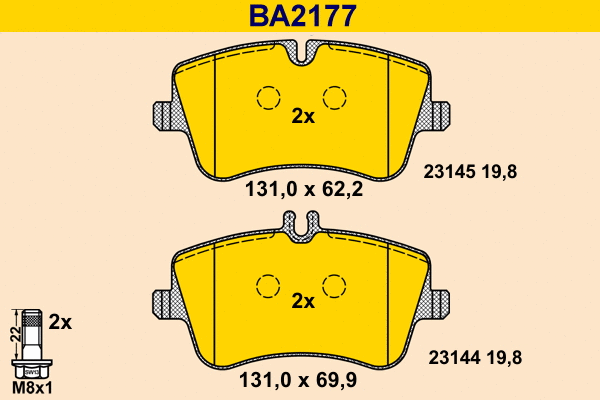 Brake Pad Set, disc brake (BA2177)