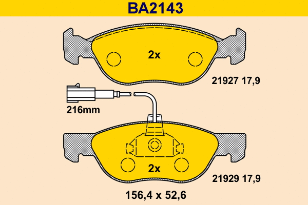 Brake Pad Set, disc brake (BA2143)