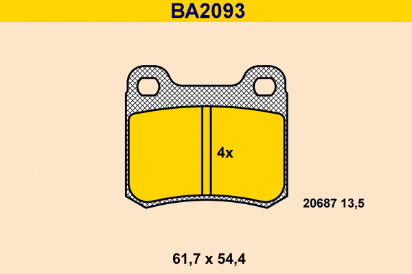 Brake Pad Set, disc brake (BA2093)