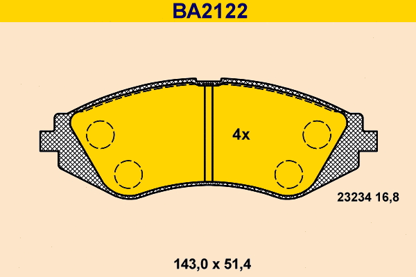 Brake Pad Set, disc brake (BA2122)