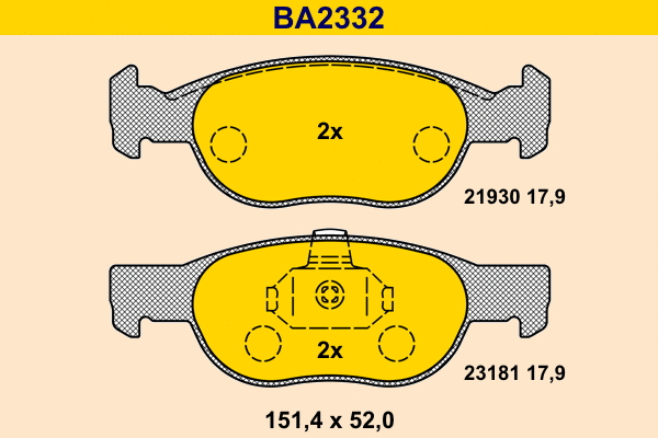 Brake Pad Set, disc brake (BA2332)