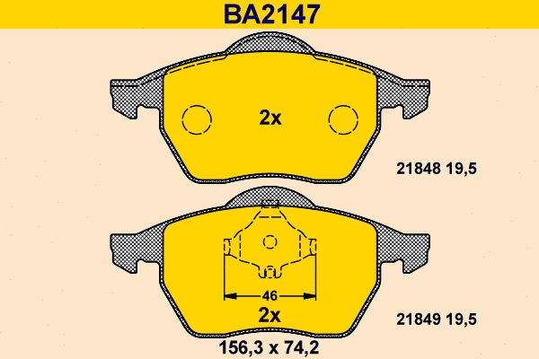 Brake Pad Set, disc brake (BA2147)