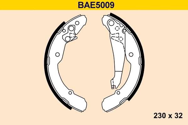 Brake Shoe Set (BAE5009)