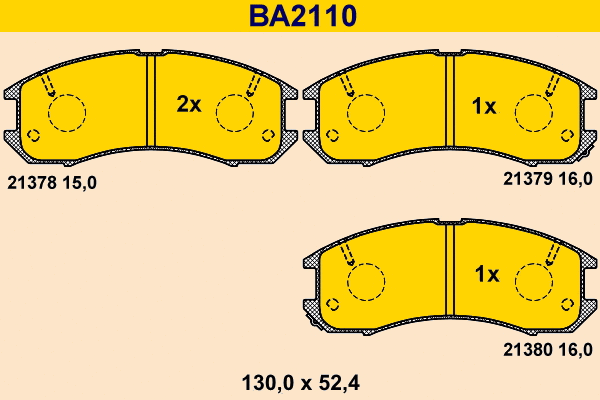 Brake Pad Set, disc brake (BA2110)
