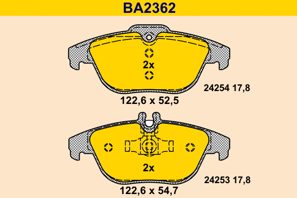 Brake Pad Set, disc brake (BA2362)