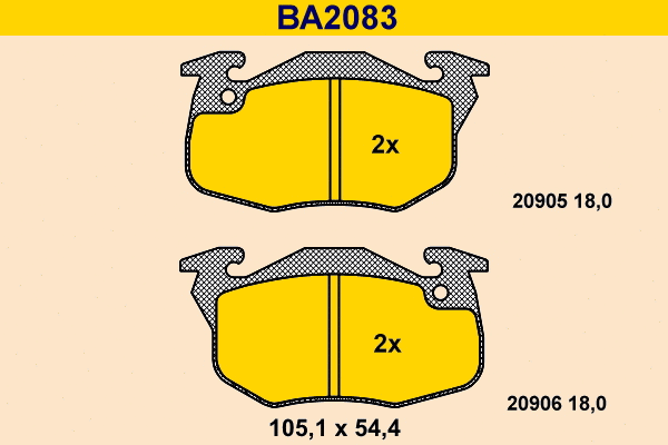 Brake Pad Set, disc brake (BA2083)