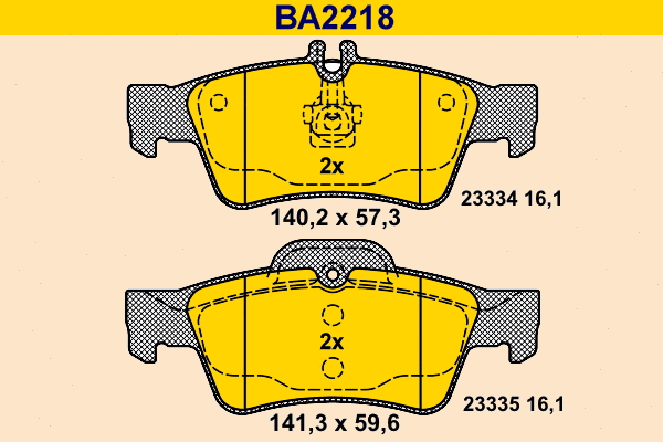 Brake Pad Set, disc brake (BA2218)