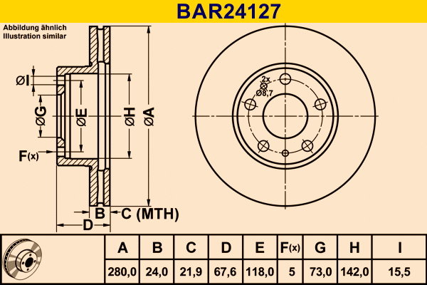 Brake Disc (BAR24127)