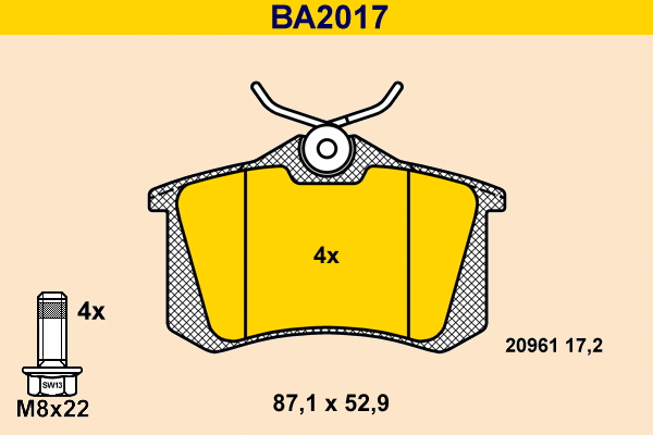 Brake Pad Set, disc brake (BA2017)