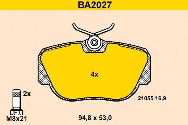 Brake Pad Set, disc brake (BA2027)