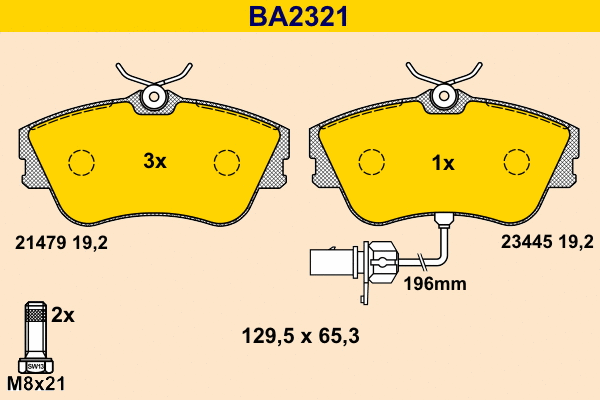 Brake Pad Set, disc brake (BA2321)