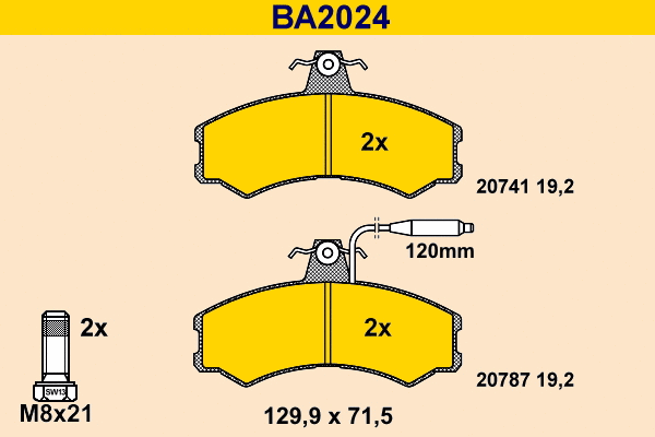 Brake Pad Set, disc brake (BA2024)