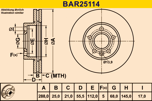 Brake Disc (BAR25114)
