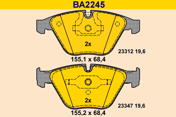 Brake Pad Set, disc brake (BA2245)