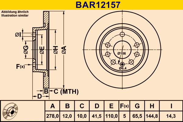 Brake Disc (BAR12157)