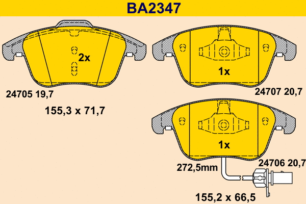 Brake Pad Set, disc brake (BA2347)