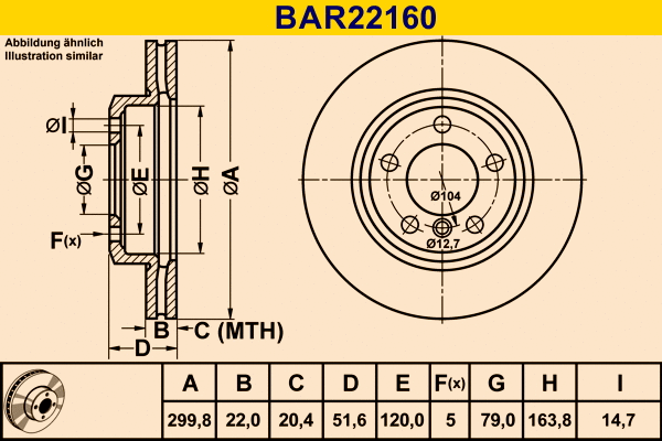 Brake Disc (BAR22160)