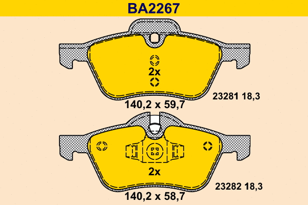 Brake Pad Set, disc brake (BA2267)
