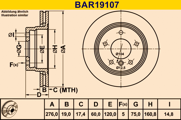 Brake Disc (BAR19107)