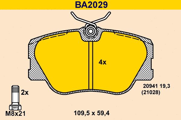 Brake Pad Set, disc brake (BA2029)