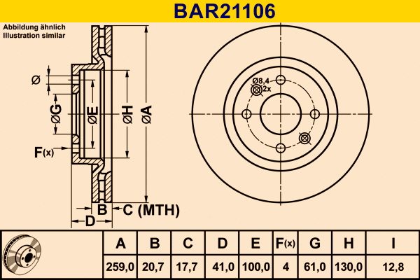 Brake Disc (BAR21106)